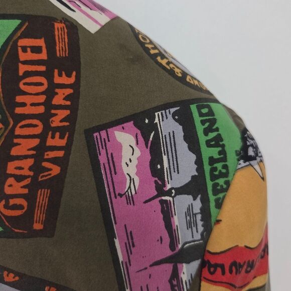 Vintage 90s Carol Horn Workshop Silk Travel Print Blazer 8 - Picture 10 of 10